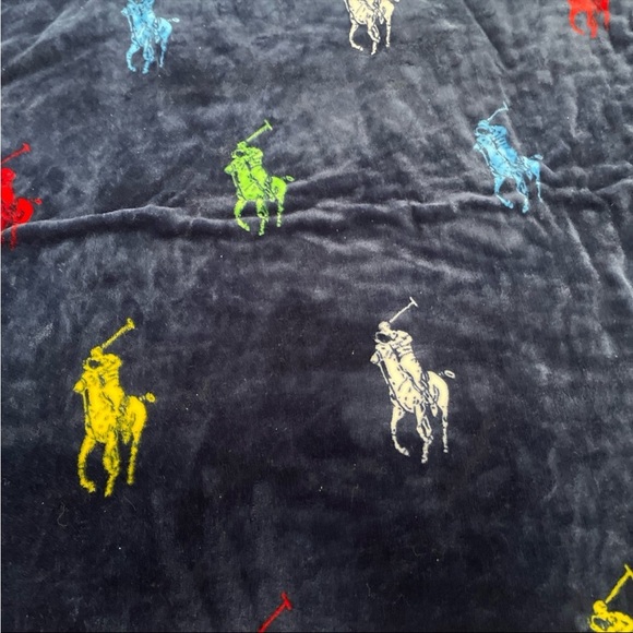 Polo Ralph Lauren all over pony print throw blanket - Picture 1 of 5